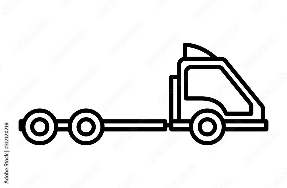 container truck head transport icon thick line