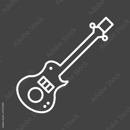 Unique Electric Guitar Vector Line Icon