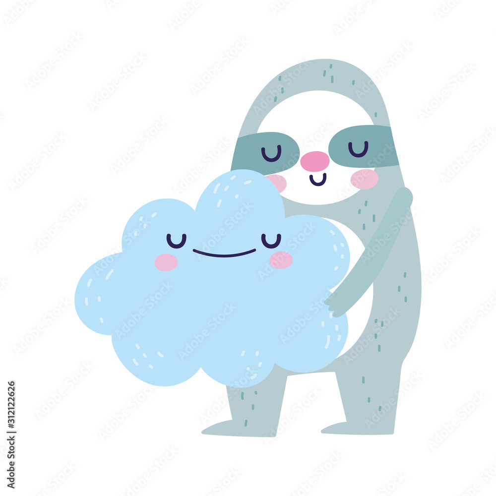 baby shower cute sloth holding cloud cartoon baby shower cute sloth holding cloud cartoon