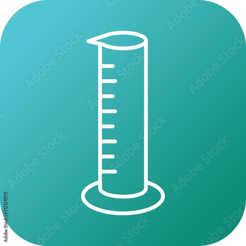 Unique Graduated Cylinder Vector Line Icon