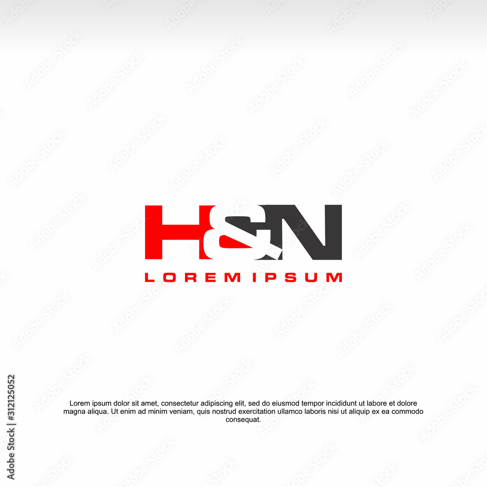 Fototapeta Initial letter logo, H&N logo, template logo
