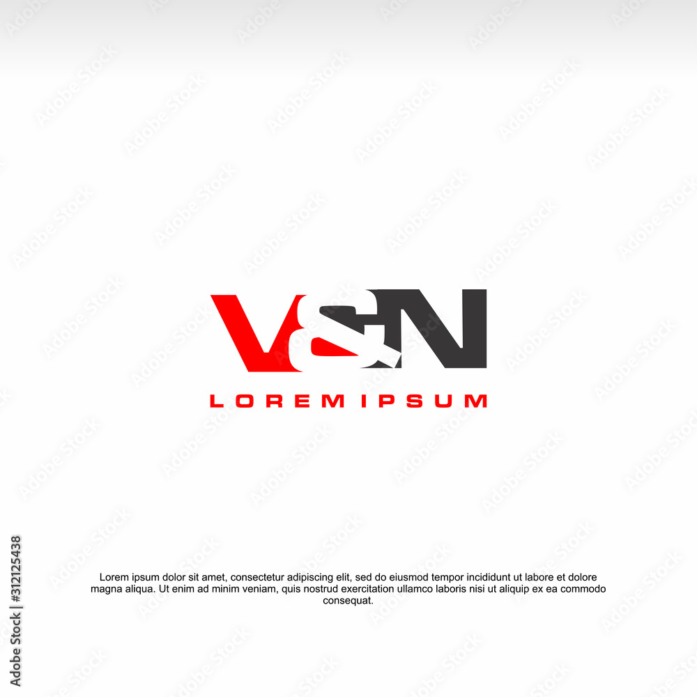Fototapeta Initial letter logo, V&N logo, template logo