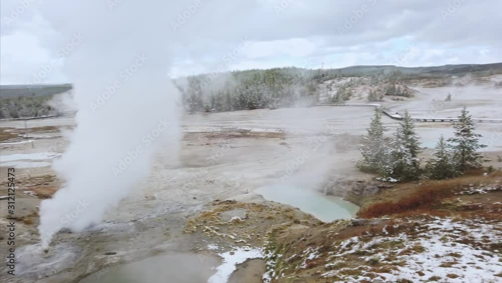 Norris Geyser Basin. The hottest, oldest, and most dynamic of Yellowstone's thermal areas. Yellowstone National Park, Wyoming, USA. Norris Geyser Basin. The hottest, oldest, and most dynamic of Yellowstone's thermal areas. Yellowstone National Park, Wyoming, USA.