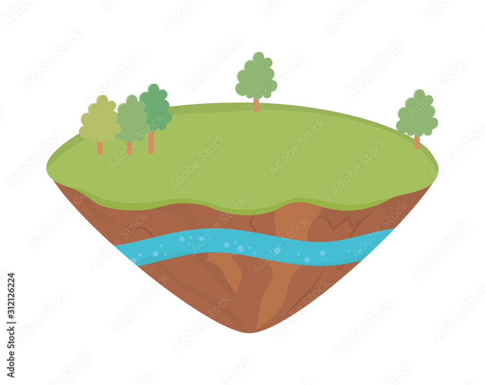 landscape trees soil layer water underground