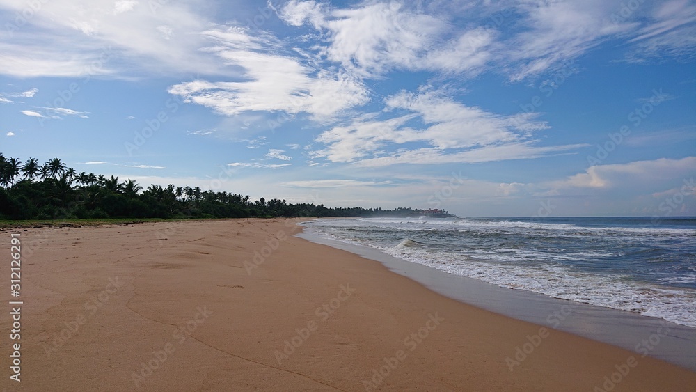 beach and sea ocean waves in Sri Lanka