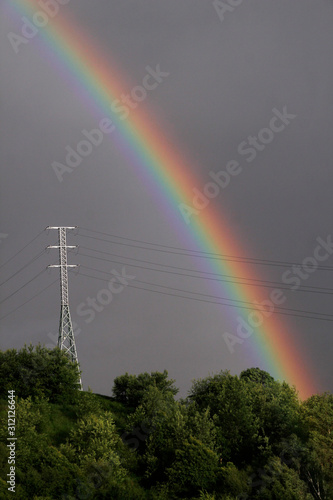 Rainbow over the suburbs of Bilbao