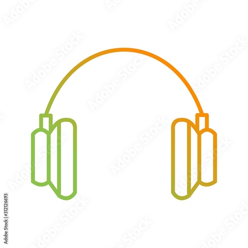 Unique Head phone Line Vector Icon photo