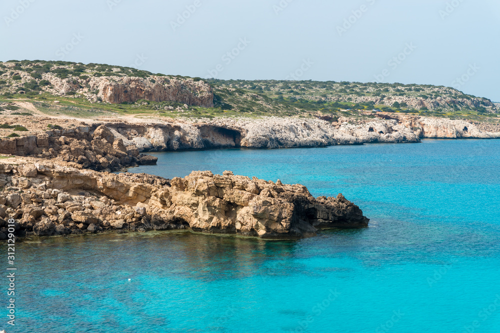 Cliff at the Mediterranean sea shore