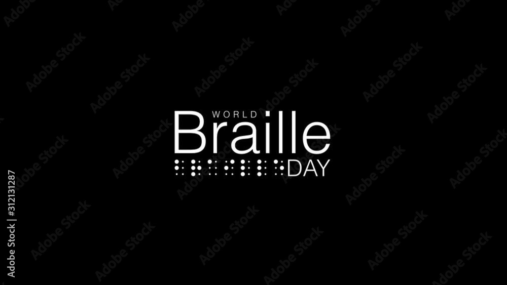 World braille day - January 4th in motion graphic World braille day - January 4th in motion graphic