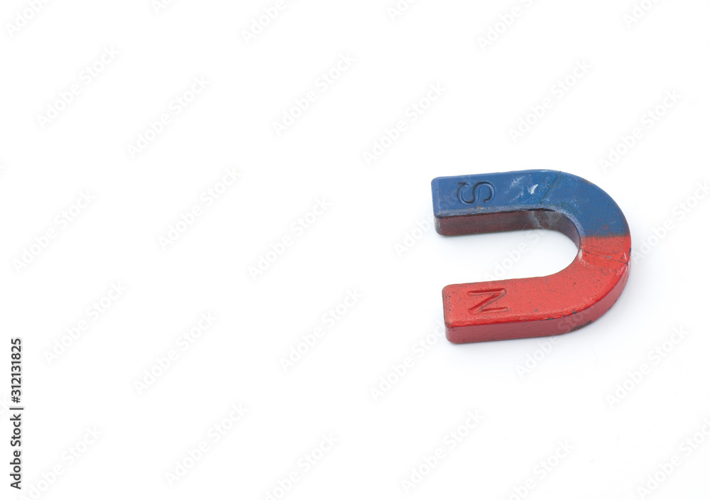 Red and Blue color of magnet on isolated background Red and Blue color of magnet on isolated background