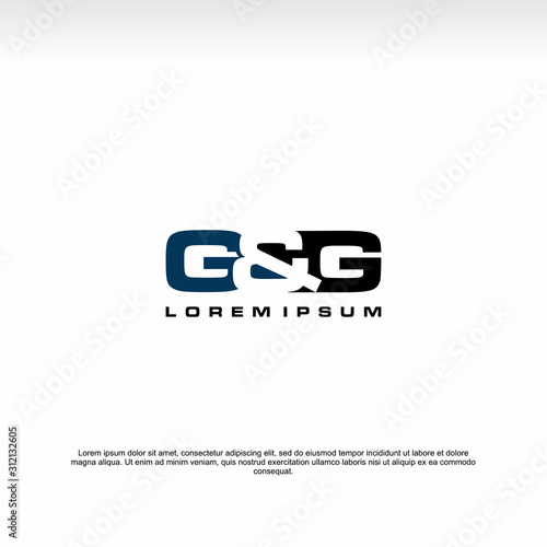 Initial letter logo, G&G logo, logo template