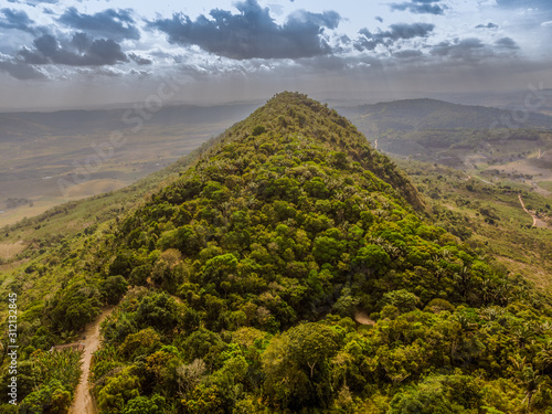 Aerial image of high mountain located in Belly Mountain