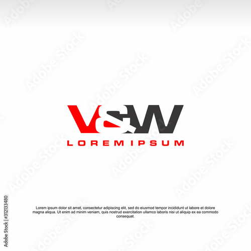 Initial letter logo, V&W logo, logo template