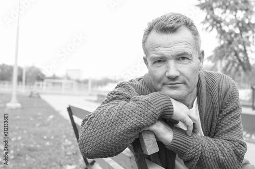 Black and white portrait of...