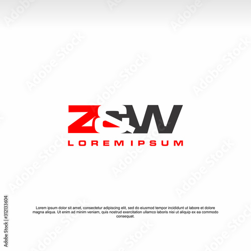 Initial letter logo, Z&W logo, logo template