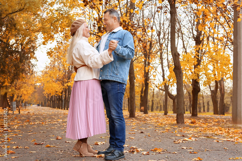 Happy mature couple in autu...