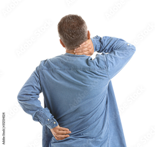 Mature man suffering from b...