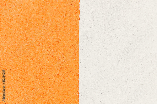 White  orange split color concrete background backdrop texture photo