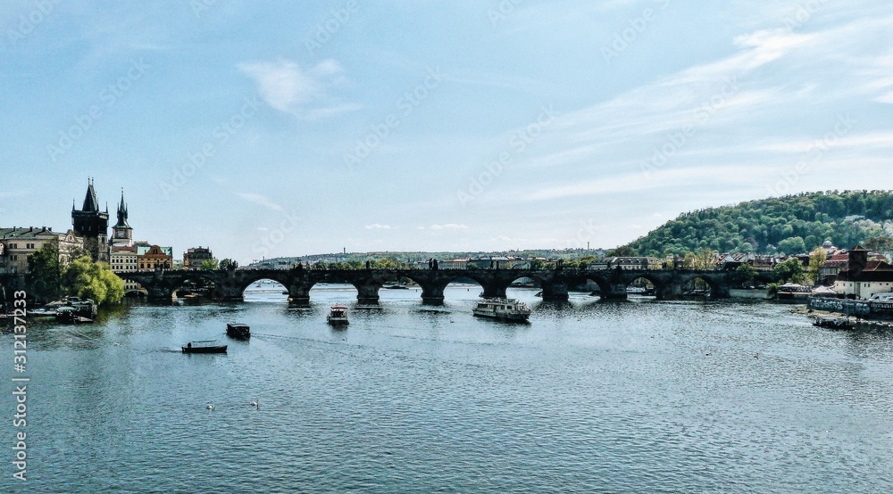 Bridge in Prague, Czech, Panorama
