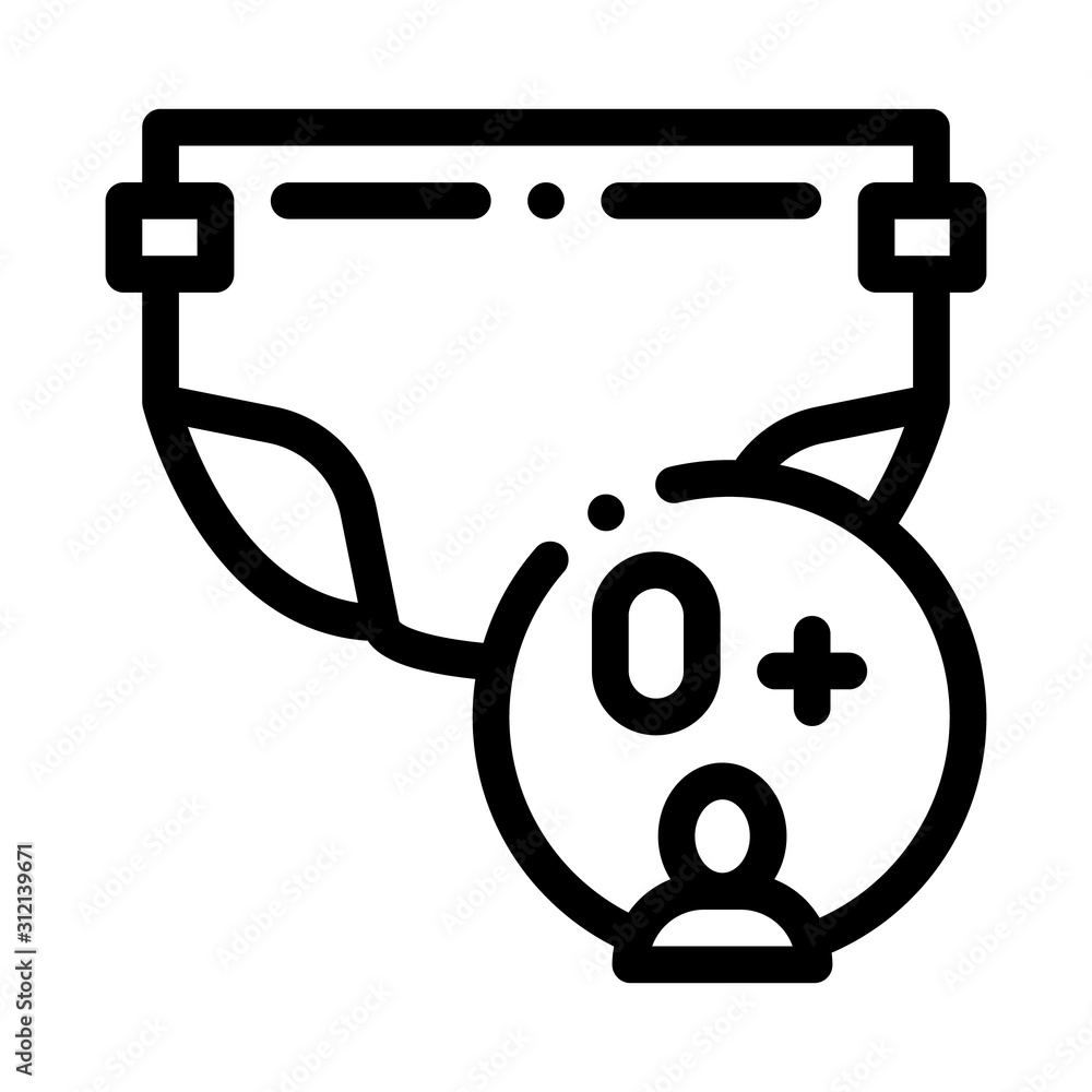 Diaper Newborn Icon Vector. Outline Diaper Newborn Sign. Isolated Contour Symbol Illustration Diaper Newborn Icon Vector. Outline Diaper Newborn Sign. Isolated Contour Symbol Illustration