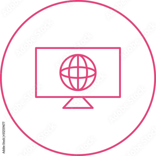 Unique Global News Vector Line Icon