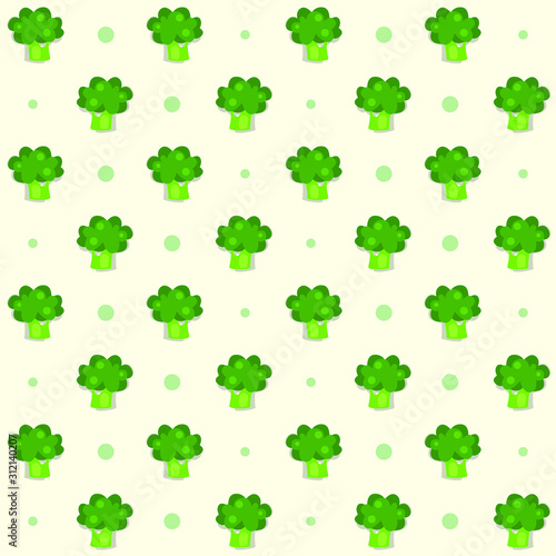  vector cartoon broccoli seamless pattern