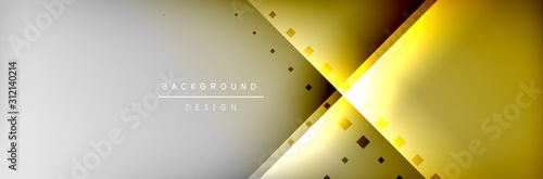 Abstract background - squares and lines composition created with lights and shadows. Technology or business digital template