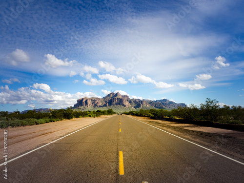 Road to Superstition Mountains in Arizona
