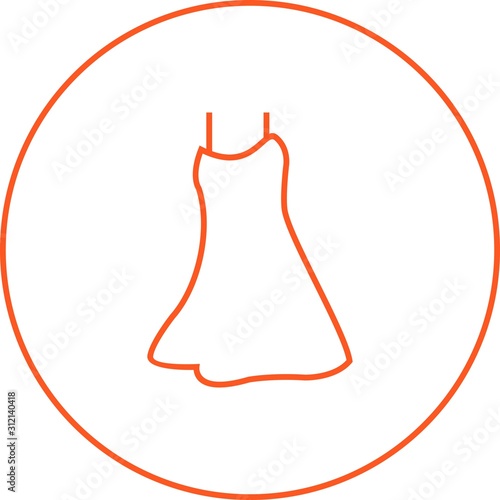 Unique Night Dress Vector Line Icon