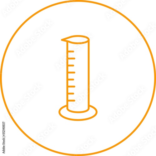 Unique Graduated Cylinder Vector Line Icon