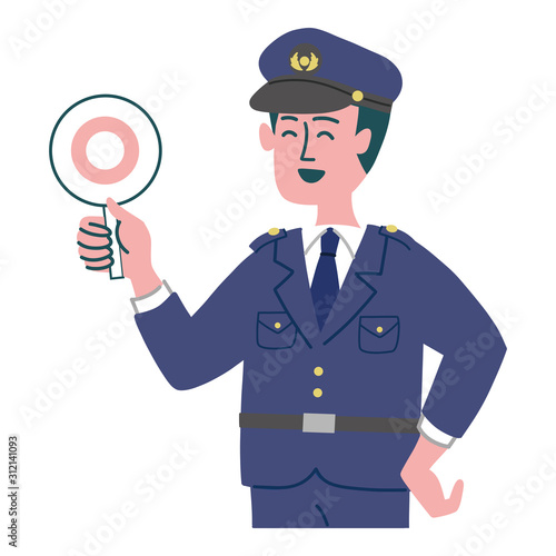 警察官　マルバツ　男性