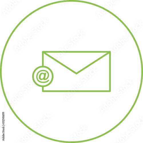 Unique Email Vector Line Icon