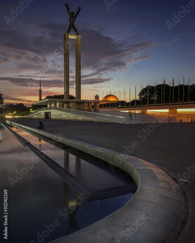 sunset in  lapangan banteng Jakarta indonesia photo