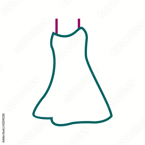 Unique Night Dress Vector Line Icon