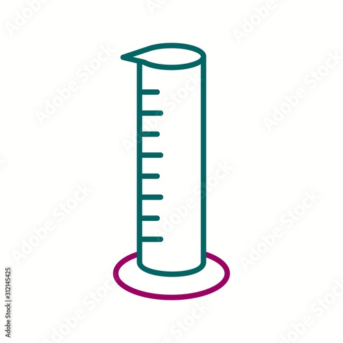 Unique Graduated Cylinder Vector Line Icon