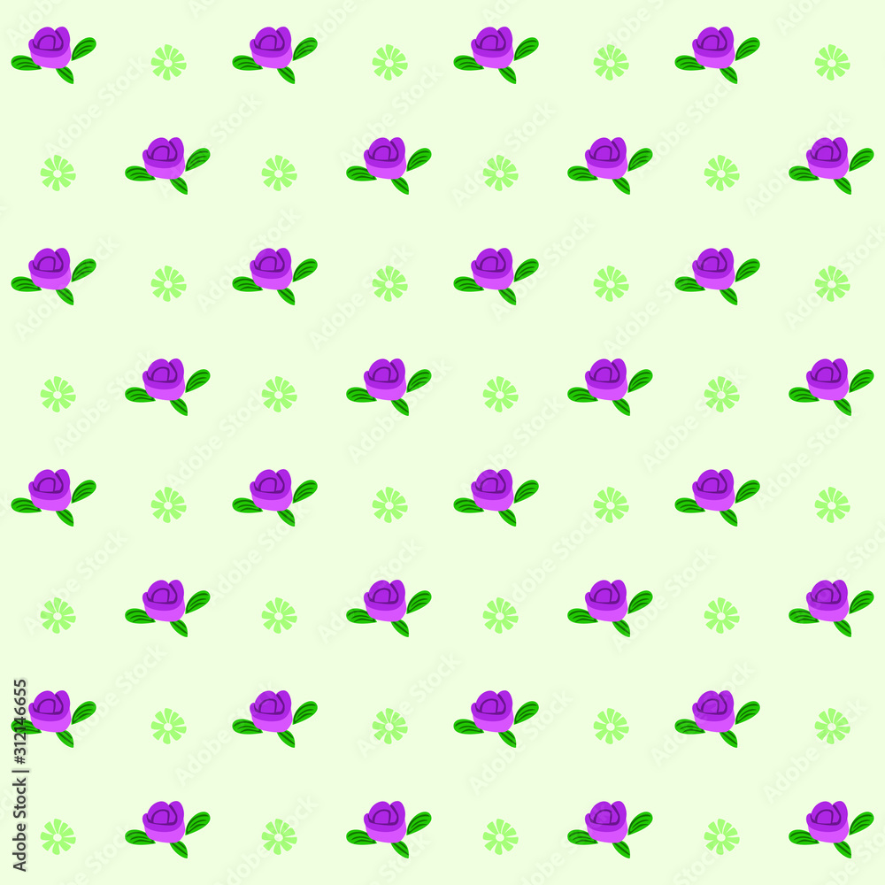 vector cartoon flower seamless repeatable pattern