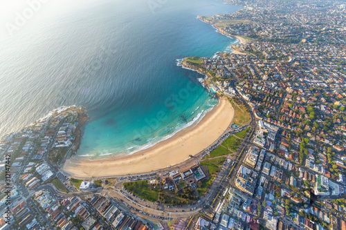 Photography Bondi beach Top down aerial of Sydney