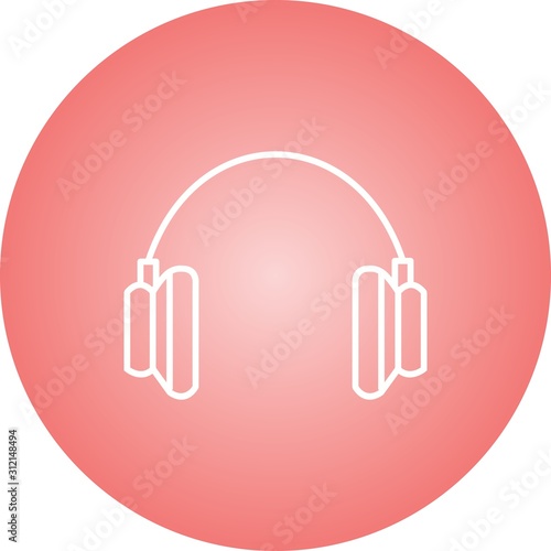 Unique Head phone Line Vector Icon photo