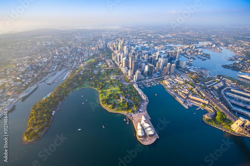 Sydney Harbour from high above aerial view