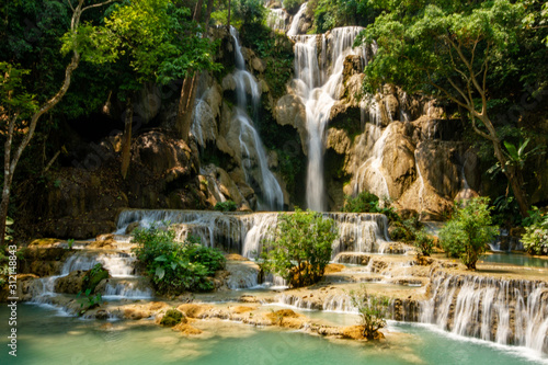 Kuang Si Upper Falls in Luang Prabang  Laos