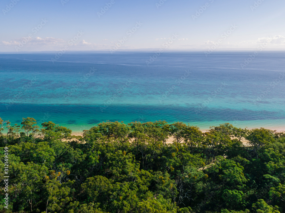 Moreton Island, Queensland, Australia from above
