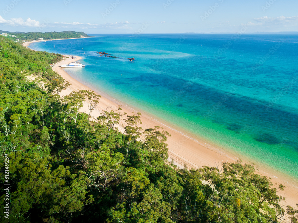 Moreton Island, Queensland, Australia from above Moreton Island, Queensland, Australia from above