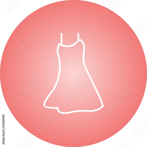 Unique Night Dress Vector Line Icon