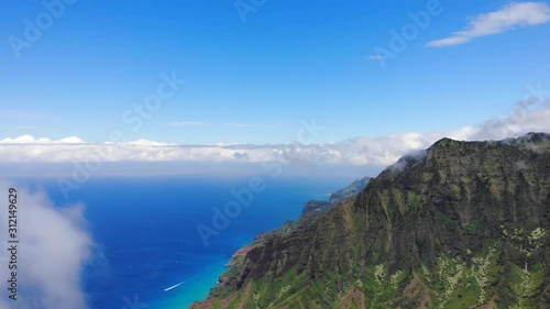 Beautiful Nature of Hawaii - Mountains on Kauai, Kalepa ridge trail near Kanapali beach - Turn rightwards photo