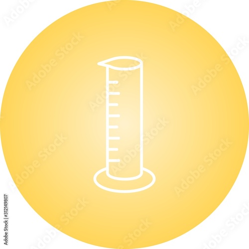 Unique Graduated Cylinder Vector Line Icon