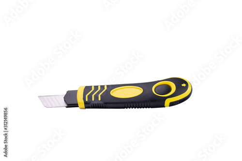 construction knife with retractable blades on a white background isolate