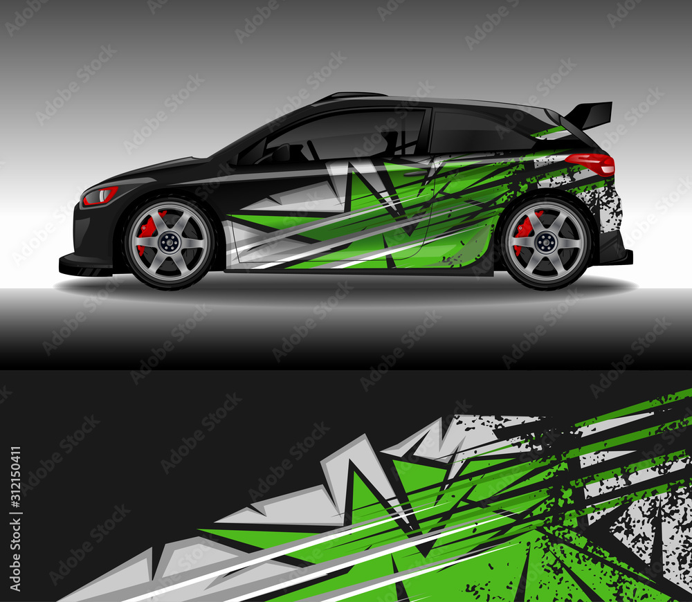 Car wrap decal livery design vector, rally race car vehicle sticker and tinting. Car wrap decal livery design vector, rally race car vehicle sticker and tinting.