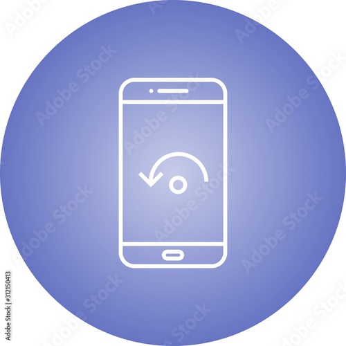 Unique Restart Phone Vector Line Icon