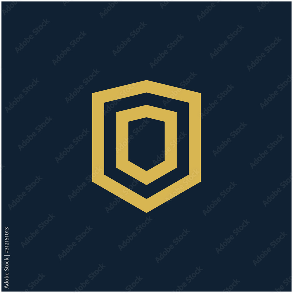 Shield frame line art element. Shield Line geometry for Security logo. Logo Icon Template for Web and Business Card, Letter Logo Template on Black Background. - vector Shield frame line art element. Shield Line geometry for Security logo. Logo Icon Template for Web and Business Card, Letter Logo Template on Black Background. - vector