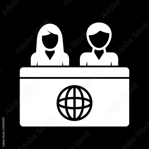 Unique Anchors On News Desk Vector Glyph Icon